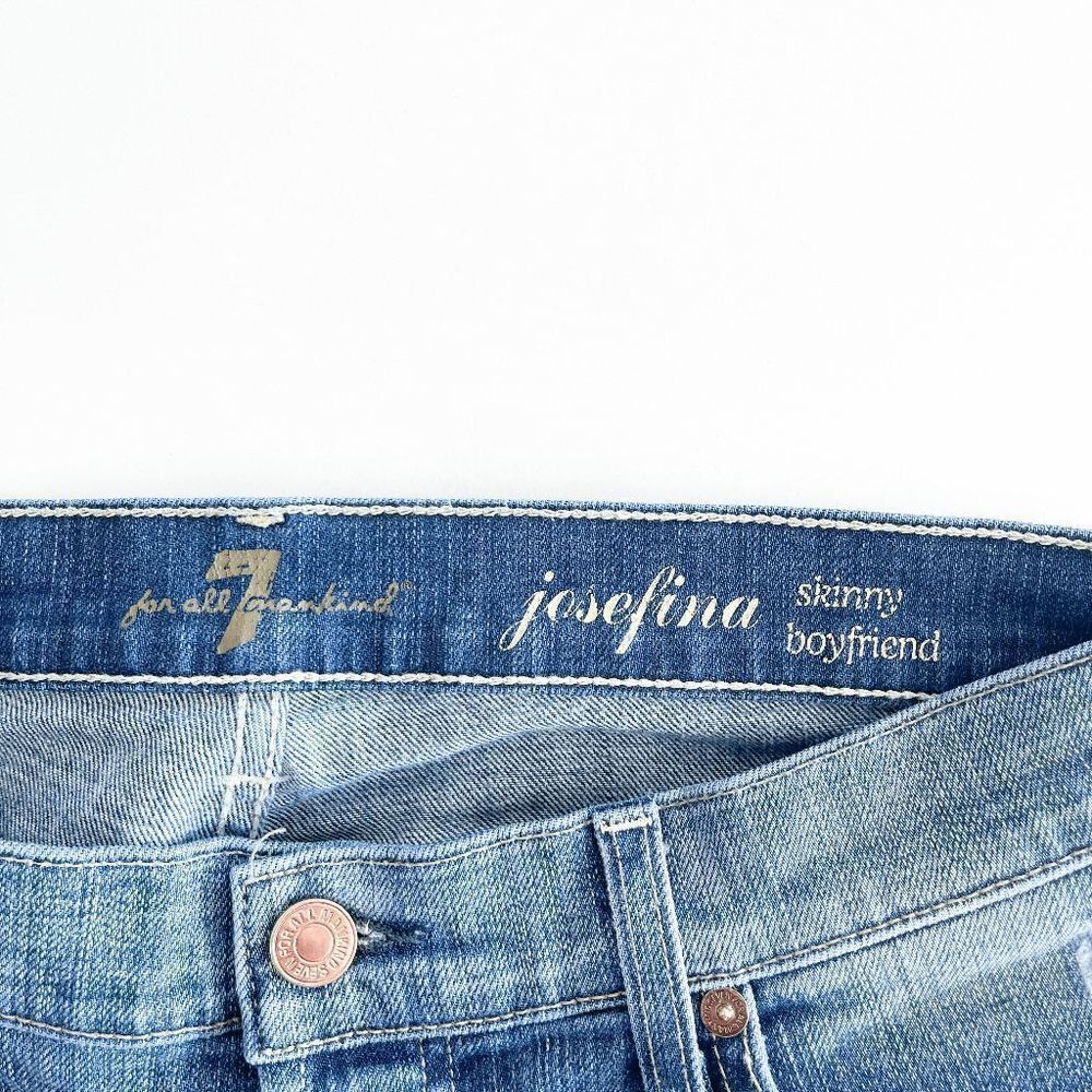 7 For All Mankind Womens Denim Jeans Distress Josefina Skinny Boyfriend Size 26 - Picture 8 of 12